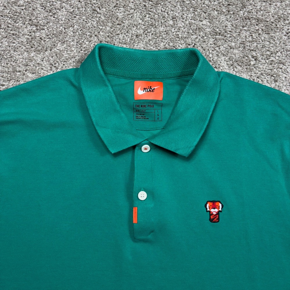 Nike The Nike Polo Tiger Woods Frank Green Dri-FIT Golf Shirt Mens L CJ0880-370